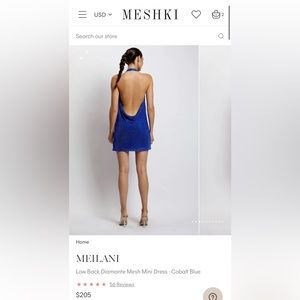 Gold and shimmery “Diamante” dress from Meshki. Worn once.